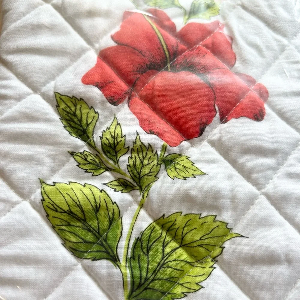 irishgold Barbecue‎ Gauntlet Oven Mitt Red Floral Ireland NEW RARE Potholder